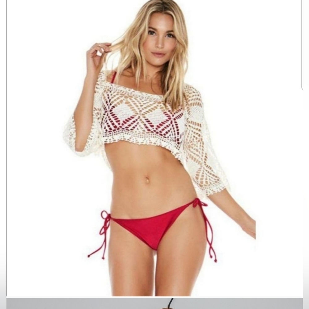 NWT L*Space Cody Crochet Summer Beach Swim Crop Top Coverup - Picture 3 of 12